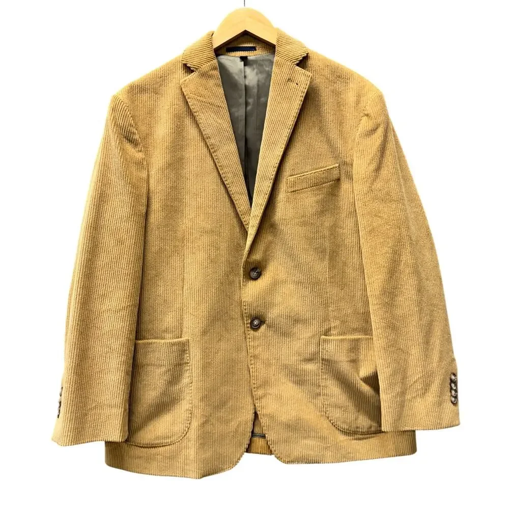 JoS A Bank Corduroy Blazer Sport Coat‎ Classic Academia Coastal Tan Mens 42 S